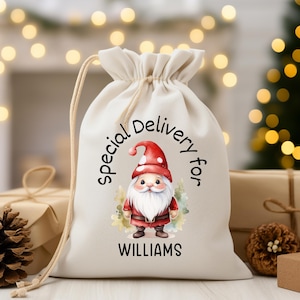 Personalized Name Christmas Santa Sack, Christmas Gift Bag, Custom Christmas Toy Sack, Xmas Present Bag for Kids