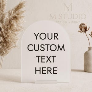 Enseigne arquée personnalisée en acrylique imprimée UV, affichage de logo d'entreprise, décoration pour événements de mariage