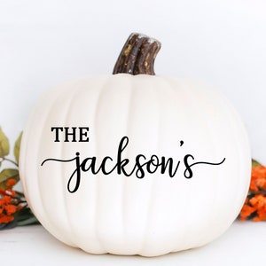 Personalized Pumpkin Vinyl Decal, Pumpkin Decor, Halloween Fall Porch Decor, Fall Porch Decal, Pumpkin Decoration, Fall Pumpkin Decal