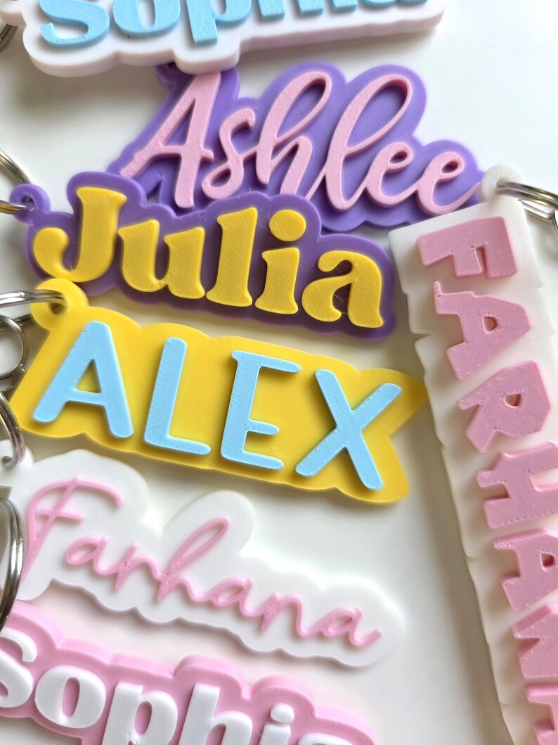 Personalized 3D Printed Name Keychain: Custom Backpack Tag - Etsy