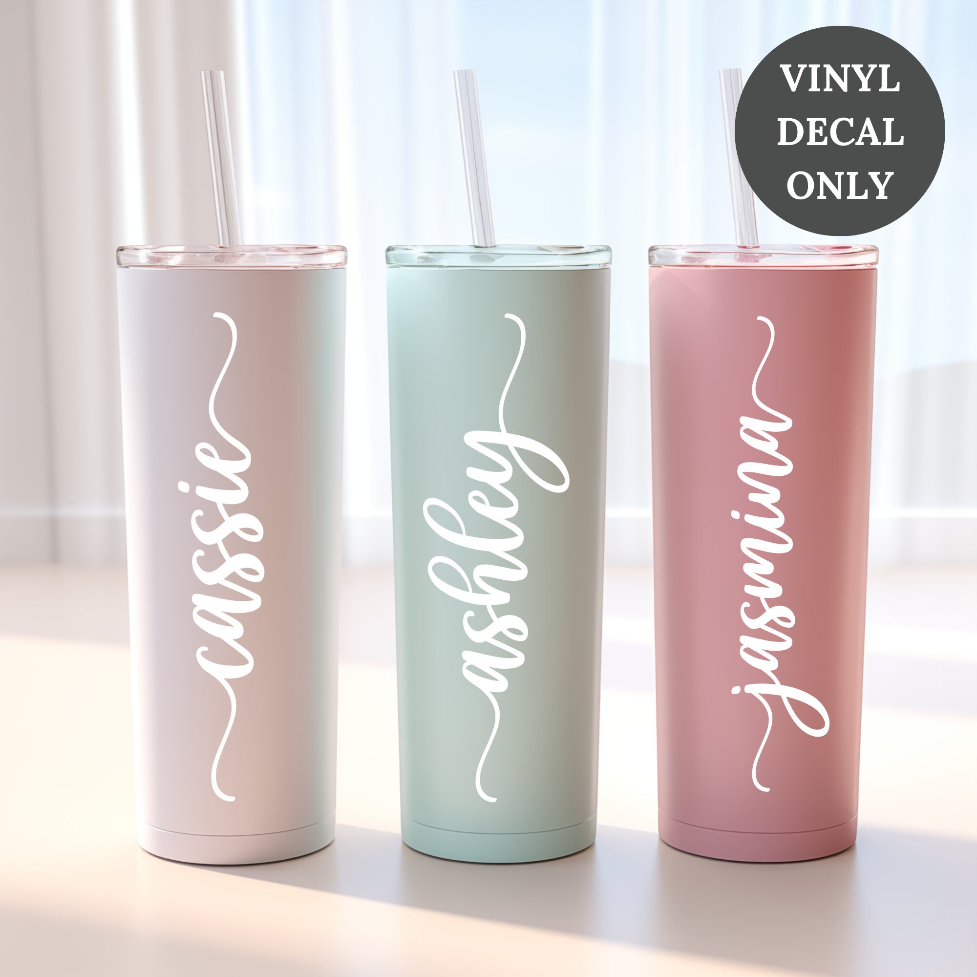 Custom Cursive Name Vinyl Decal, Personalized Tumbler Sticker - Etsy