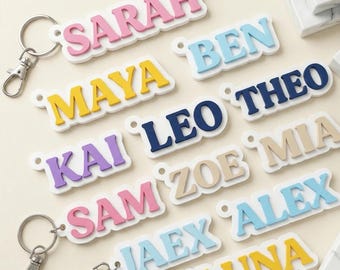 Custom 3D Printed Name Keychain: Personalized Backpack Name Tag