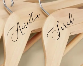 Personalized Wedding Hanger Vinyl Decals: DIY Bridal Party Name Stickers