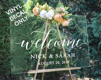 Welcome Wedding Sign Decal, Rustic Wedding Decor, Wedding Signs, Wedding Decal, Personalized Wedding Sign, Wedding Decor, Vinyl Decals