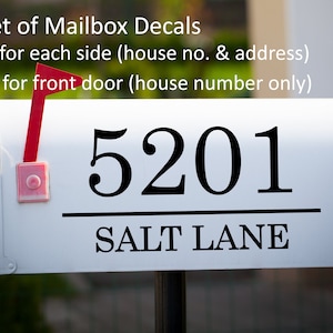 Set of 3 Mailbox Decals, Vinyl Address Decals, Stickers for Mailbox, Mailbox Stickers, Personalized Name and Address, House Number Decals
