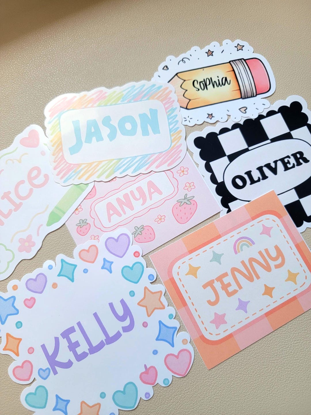 Custom Name Sticker Labels, Waterproof School Name Tags for Kids, Lunch ...