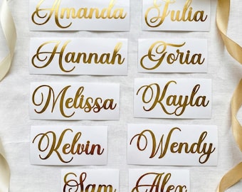 Custom Cursive Name Vinyl Decal, Personalized Tumbler, Glass Can Sticker