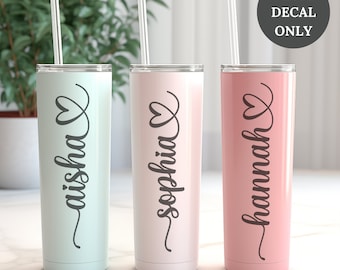 Custom Cursive Name Vinyl Decal, Personalized Tumbler Sticker
