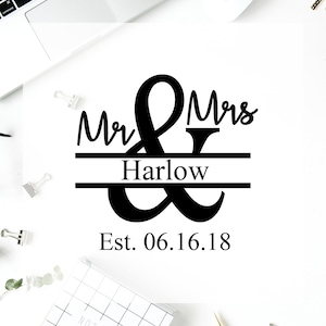 Mr and Mrs Monogram Decal, Mr and Mrs Vinyl Decal, Custom Wedding Decal, Vinyl Decal, Personalized Wedding Decal, Rustic Wedding Decals