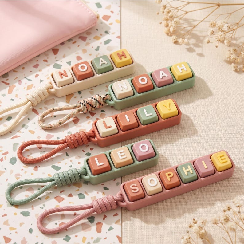 Click Fidget Keychain Custom Custom Name Keyboard Clicker Keychain, Pastel Mechanical Switch Fidget ...