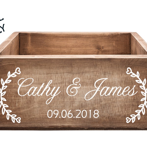 Cards Box Wedding, Wedding Cards Box Decal, Wedding Decals, Wedding Card Box, Rustic Wood Card Box Decals, Wedding Card Box, Vinyl Decal