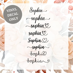 Custom Name Decals, Personalized Name Vinyl Decals, Calligraphy Name Stickers, Handwritten Name, Cursive Word Stickers, Tumbler Decals
