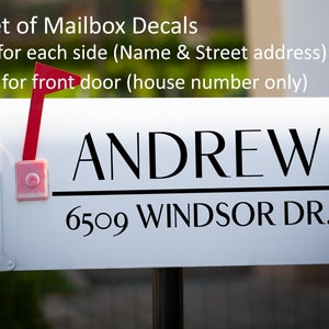 Personalized Mailbox Decals: Set of 3 Vinyl Name & Address Stickers