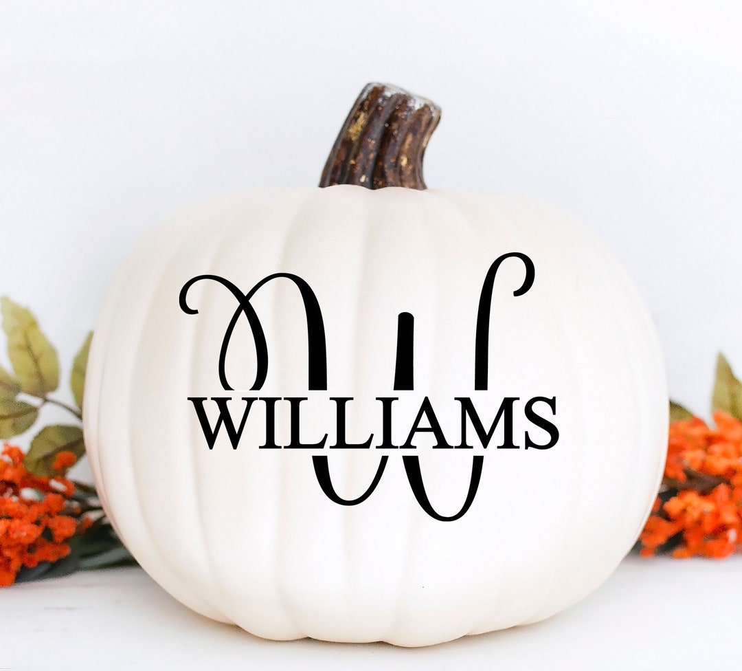 Personalized Pumpkin Monogram Vinyl Decal Pumpkin Decor Etsy