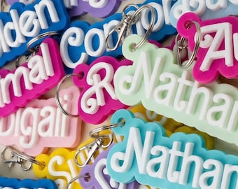Custom Name 3D Printed Keychains, Birthday Party Favor