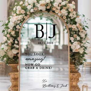 Custom Selfie Mirror, Welcome Wedding Decal for Mirror, Wedding Reception Sign, You look Amazing Wedding Mirror, Custom Welcome Wedding Sign