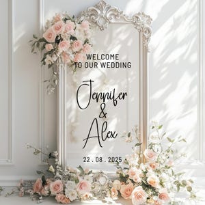 Welcome to Our Wedding Vinyl Decal: Customizable Mirror Sign Decor