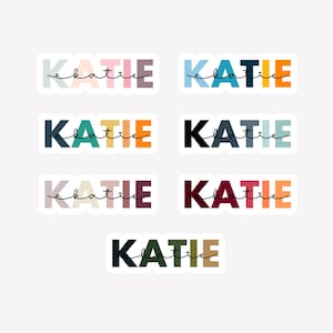 Personalized Name Sticker, Custom Name Vinyl Sticker, Custom Waterproof Stickers, Holographic Name Label, Back to School Names Label Sticker