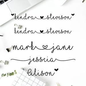 Custom Name Heart Vinyl Decal: Personalized Sticker for Tumblers