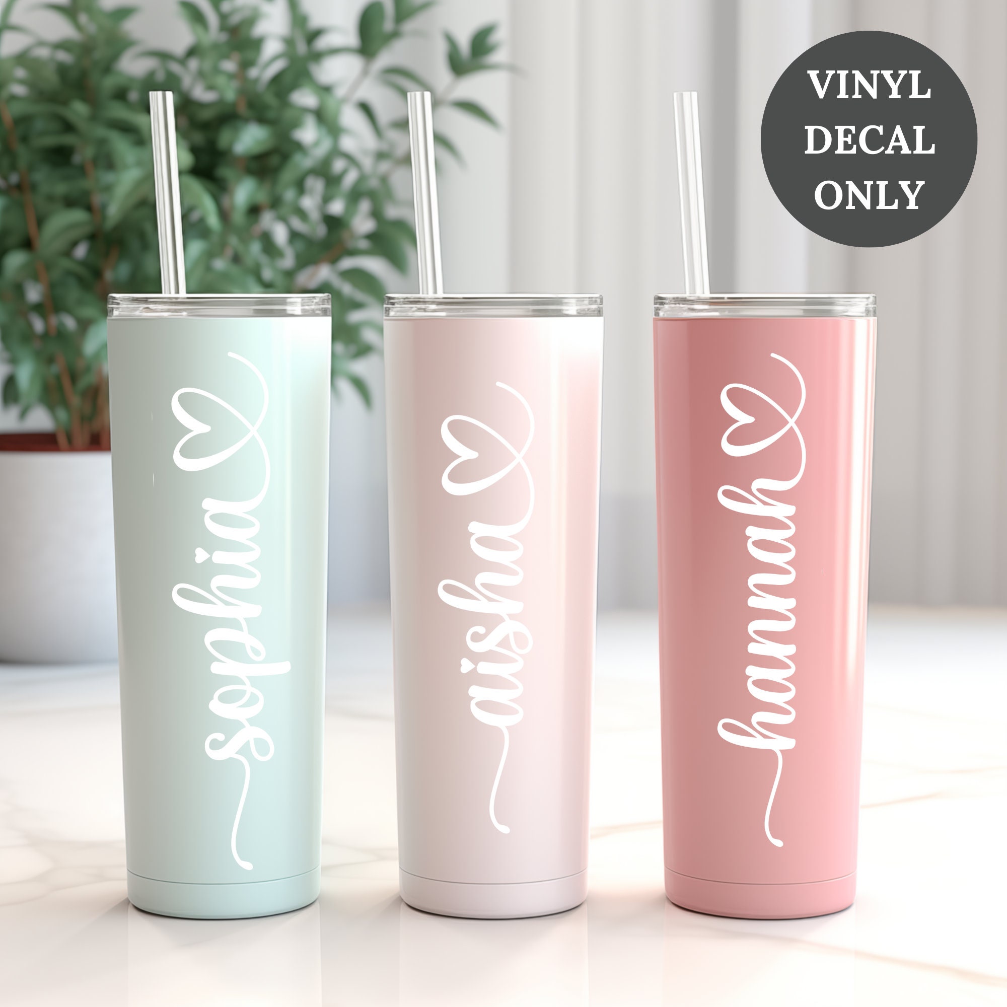 Custom Cursive Name Vinyl Decal, Personalized Tumbler Sticker - Etsy