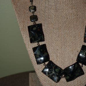 Russian Jade and Silver Statement Necklace image 1