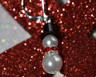 Small Snowman Earrings