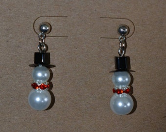 Small Snowman Earrings