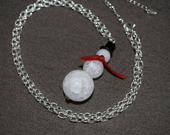 Crystal Quartz Snowman Necklace