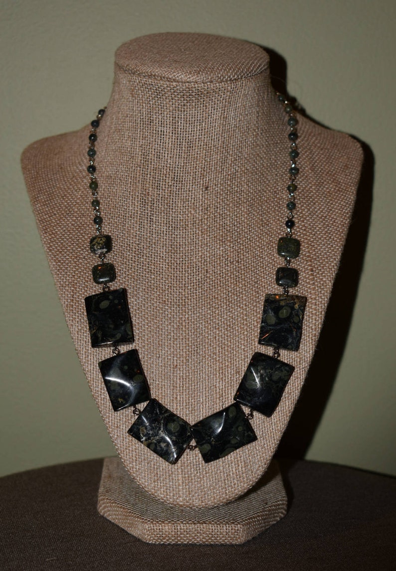 Russian Jade and Silver Statement Necklace image 2