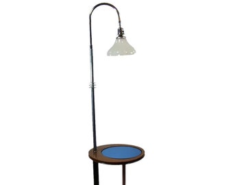 Mid-century Chrome and Wood Floor Lamp - 1950's