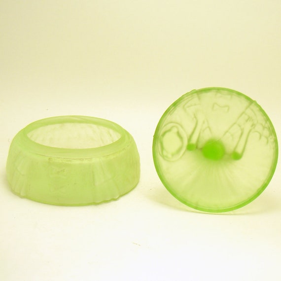 Art Deco Glass Powder Dish - image 3