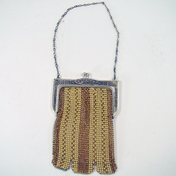 Silver Plated and Enamel Whiting & Davis Mesh Bag… - image 5