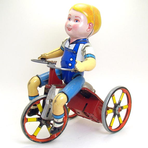 Marx Tin Boy on Tricycle Wind-up Toy - Etsy