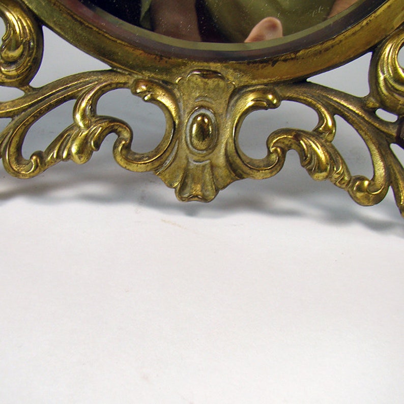 Art Nouveau Dresser Mirror With Full Figural Women and Beveled Glass