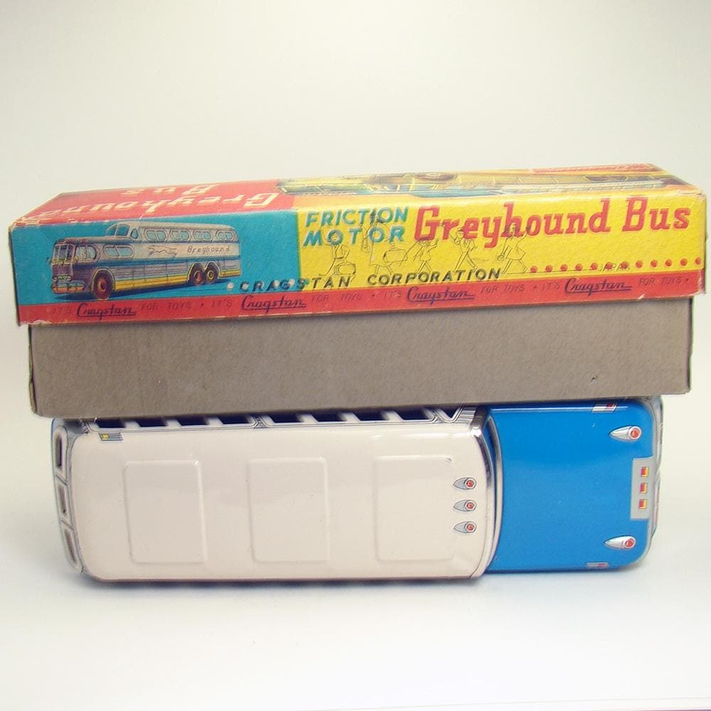 Greyhound Tin Bus Friction Toy in Box - Etsy