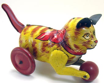 ヴィンテージ　Max Carl 赤長靴　ブラックキャット　 ゼンマイ　おもちゃ Vintage Halloween Headless Frankenstein Wind-up Walking Toy - Etsy