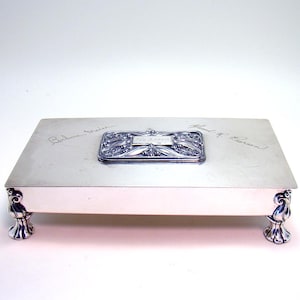 Signed Ronson Silver Plated Cigarette Box
