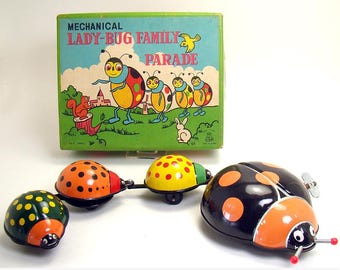 Mechanical Lady Bug Family Parade Tin Wind-up Toy in Box - Etsy