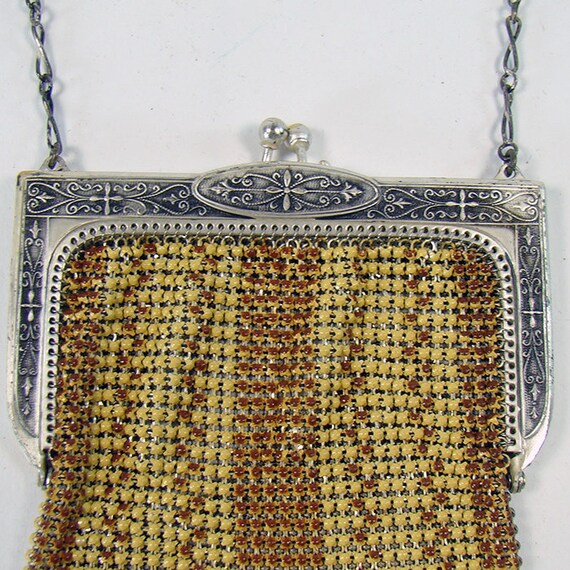 Silver Plated and Enamel Whiting & Davis Mesh Bag… - image 3