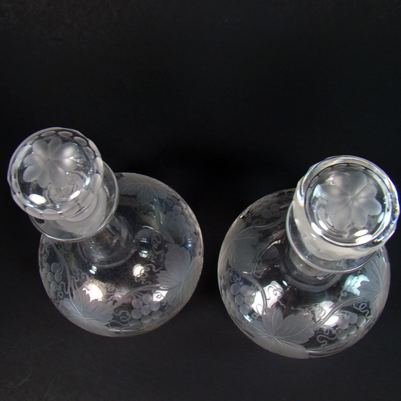 Signed Pairpoint Glass Decanters With Original Silver Plated Holder Etsy