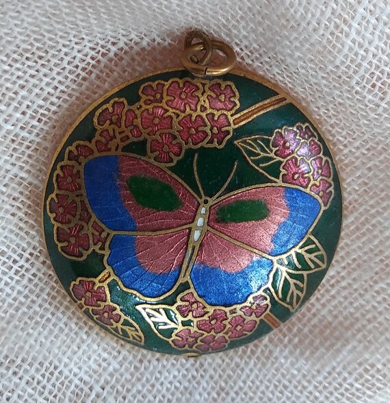 Cloisonne Butterfly Pendant Etsy
