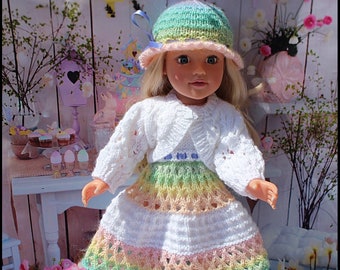 Handknitted Summer Dress Set to fit Our Generation or American Girl Dolls