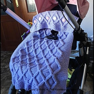 カーシート、ベビーカー、乳母車にフィットするケーブルチェック柄ブランケット3枚