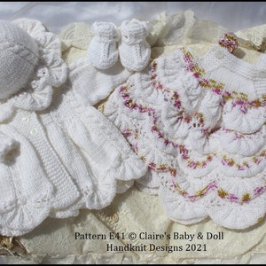 Scalloped Dress & Jacket Set 16-22 inch doll (preemie-3m+ baby)