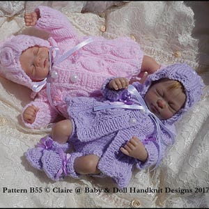 Knitting Pattern B55 Bell Lace Matinee Set to fit 7-12&quot; doll