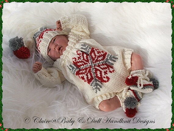 Snowflake Motif Romper Set 10 16 Doll Etsy UK