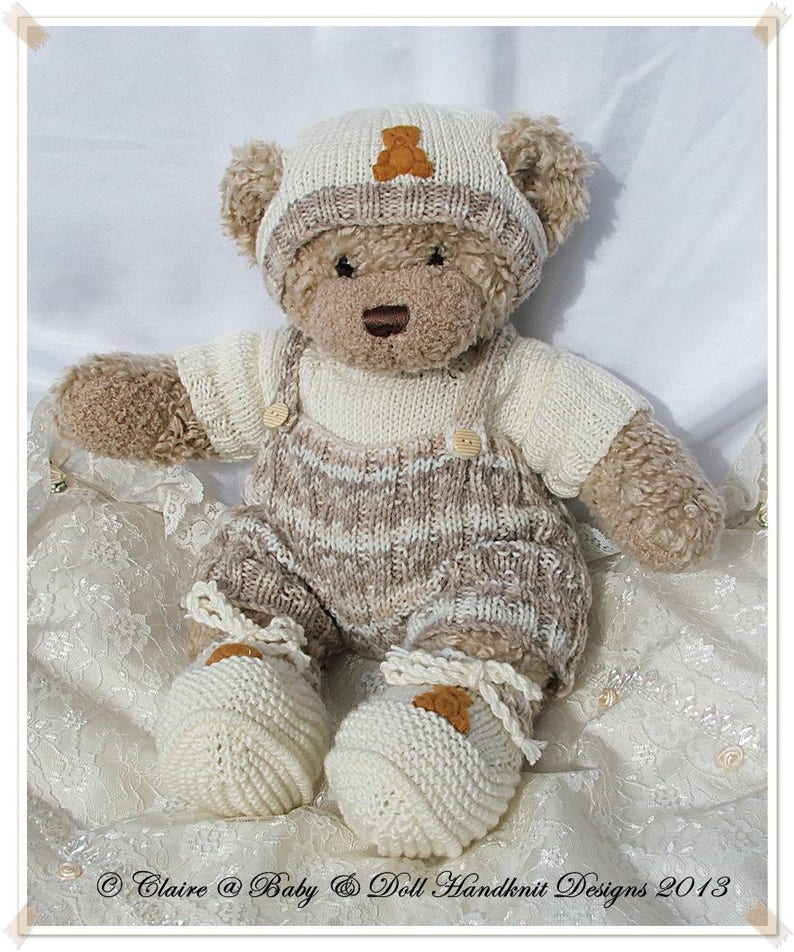 Knitting Pattern Buttoned Shorts & T-shirt set for 16 Teddy or Bunny/Dog/Soft Toy image 3