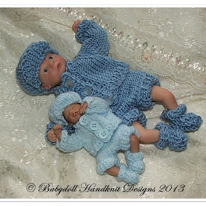 Knitting Pattern Raglan cardigan Set 4-8” dolls