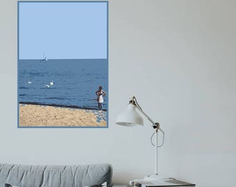 Impression de photographie plage, Decor mer, plage photo, photo côtière, voile, Art mural, photo mer, salon, décoration murale, Art Beach Photo