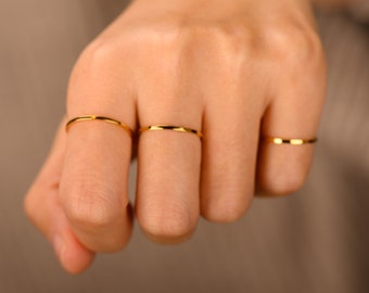 Minimalism super thin gold ring, layering gold ring, dainty ring, knuckle ring, pinky ring, minimalism band, fashion ring, gift for her